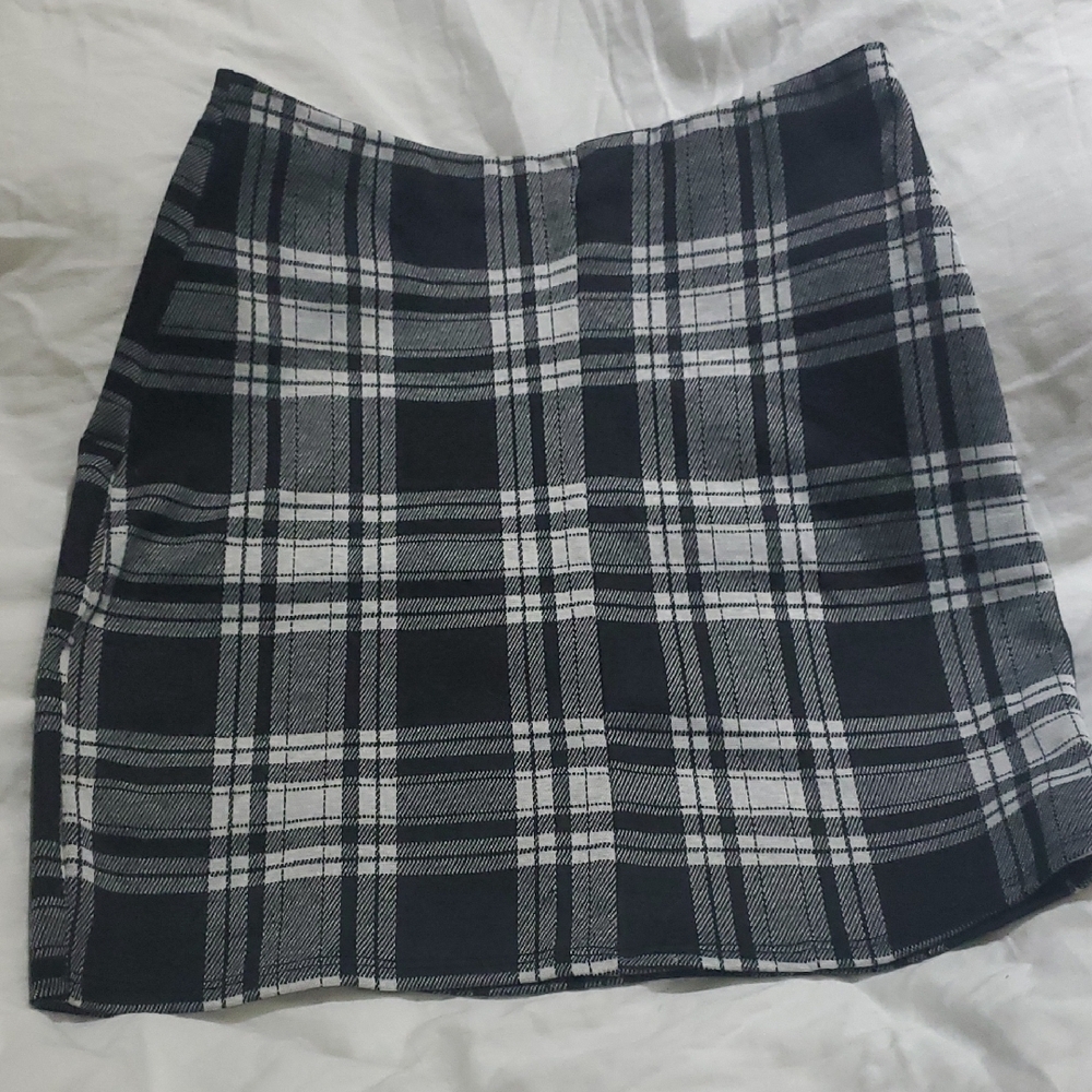 Windsor Black and White Plaid Mini Skirt